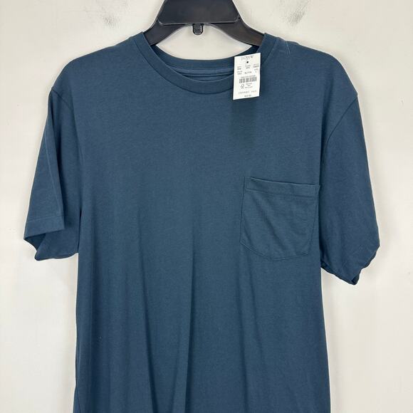 J.Crew Cotton Washed Jersey Pocket Tee Crewneck Vintage Navy Mens Large NWT - Picture 5 of 11